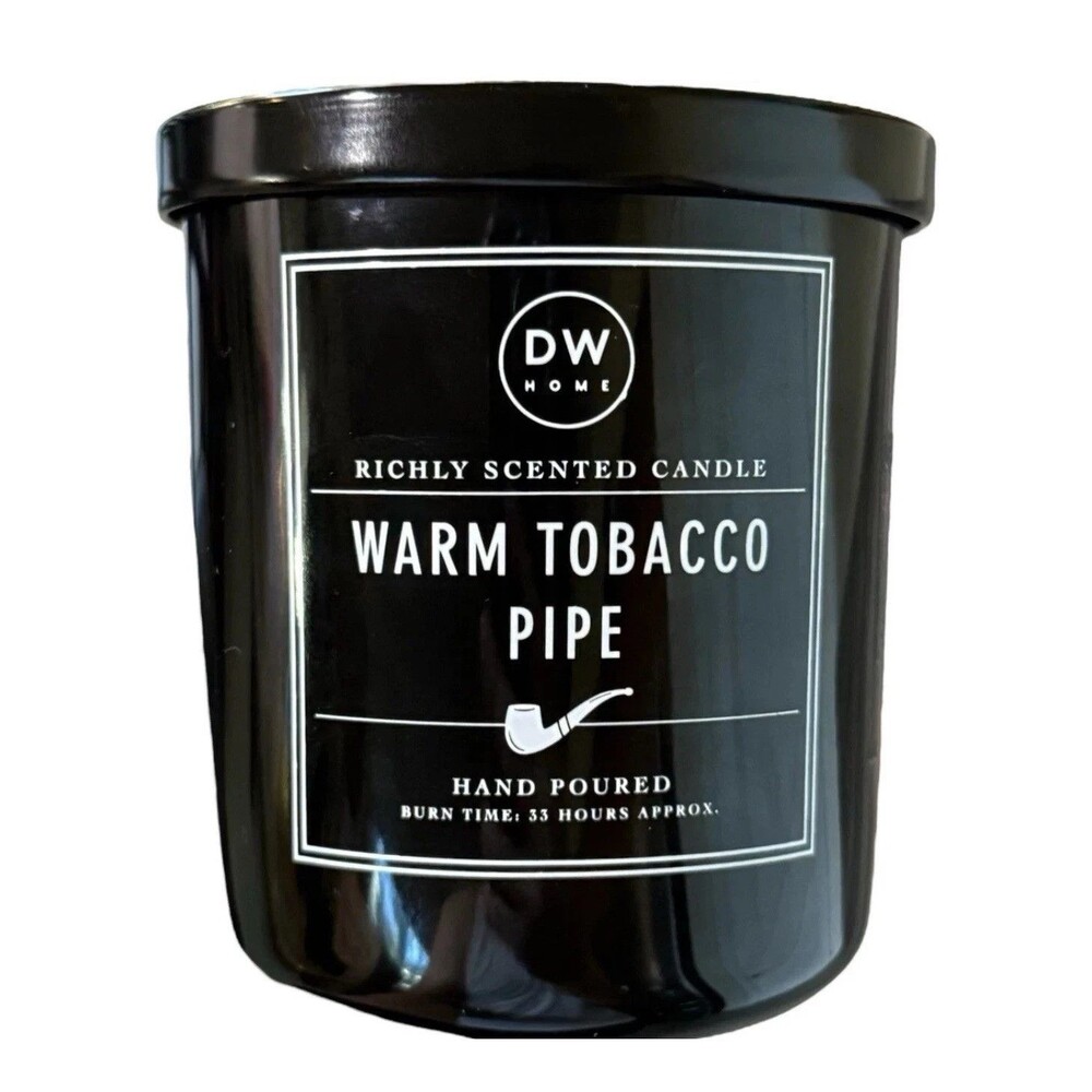 NEW DW Home Warm Tobacco Pipe Candle 33 hrs Burn Time Single Wick 9.7 OZ Winter